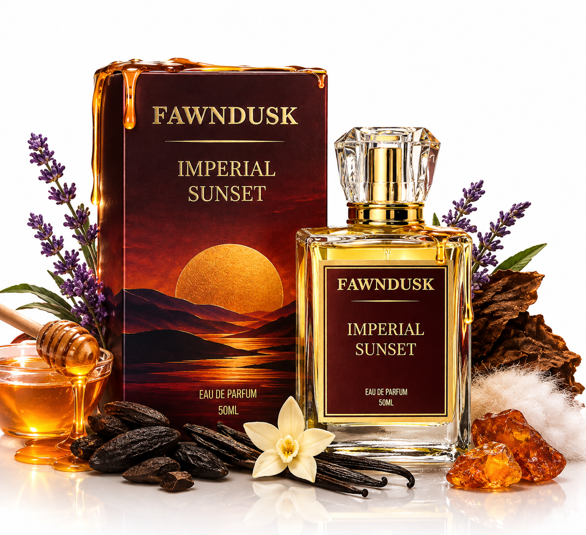 IMPERIAL SUNSET - WILD HONEY VANILLA TONKA BEAN TOBACCO MUSK | 50ML +  FREE 8ML Tester Worth ₹299