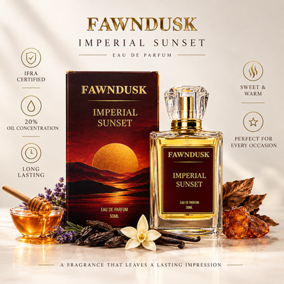 IMPERIAL SUNSET - WILD HONEY VANILLA TONKA BEAN TOBACCO MUSK | 50ML +  FREE 8ML Tester Worth ₹299