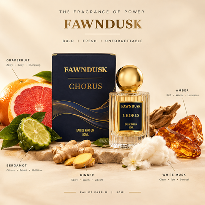 Fawndusk Chorus Eau De Parfum – Fresh, Bold & Unforgettable | 50ml + FREE 8ML Tester Worth ₹299