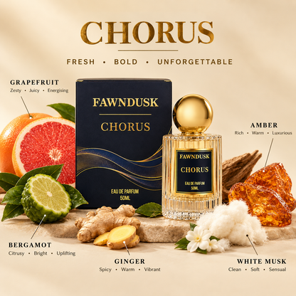 Fawndusk Chorus Eau De Parfum – Fresh, Bold & Unforgettable | 50ml + FREE 8ML Tester Worth ₹299